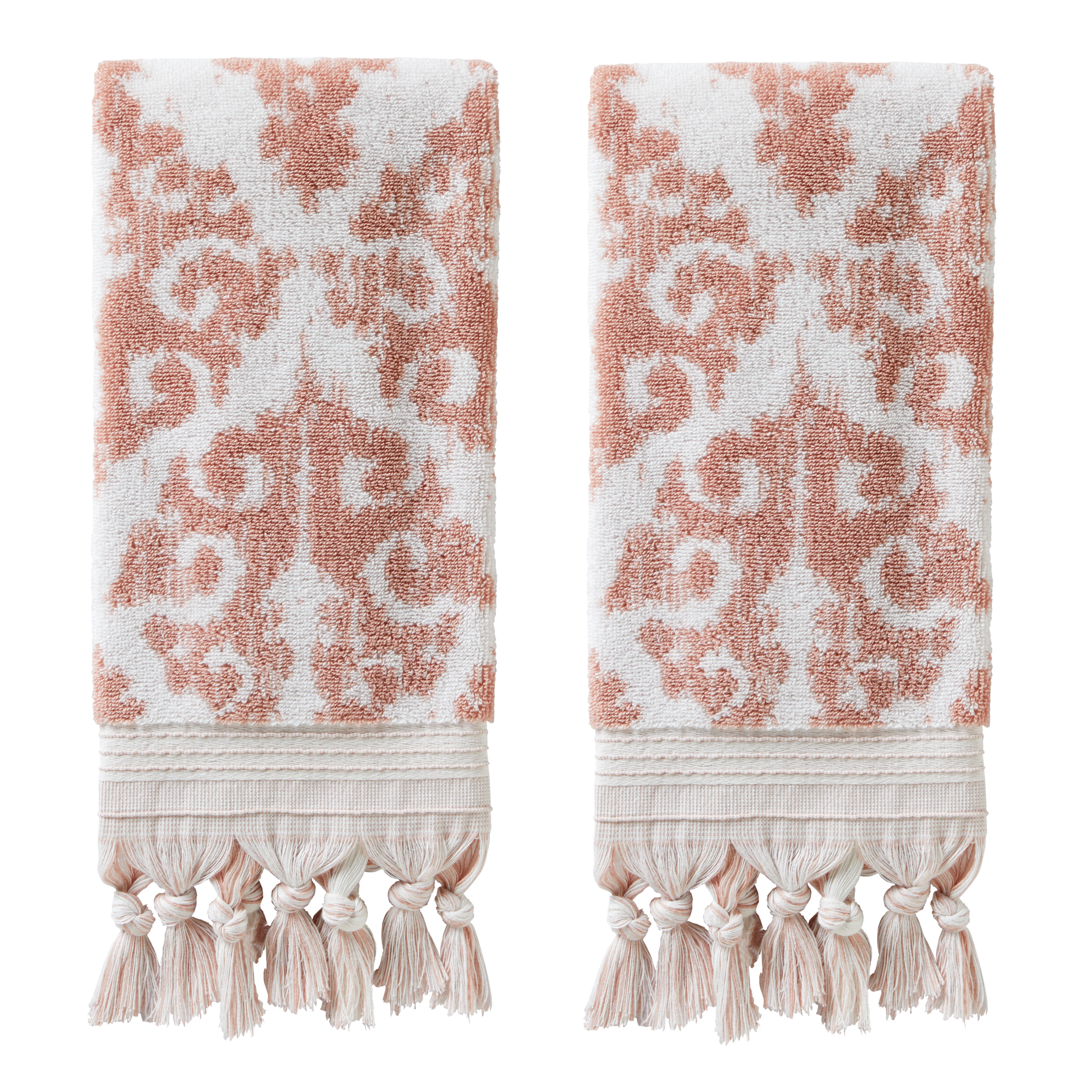 SKL Home Mirage Fringe Hand Towel (Set of 2), Coral