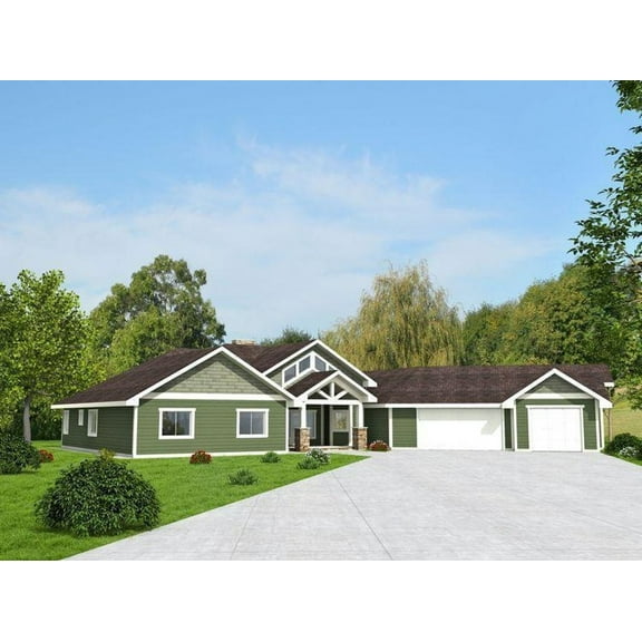 001-2231: Craftsman Northwest 3 Bed, 3 Bath Luxury Home Plan, 2983 Sq Ft: Full Blueprints with License to Build by Home Plan Marketplace - Lesuto