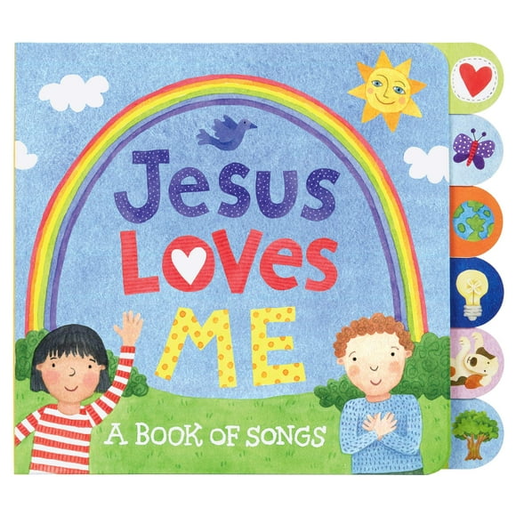 C.R. Gibson Tab-Side Jesus Loves Me Songs Board Book for Kids by Stephanie Peterson Jones