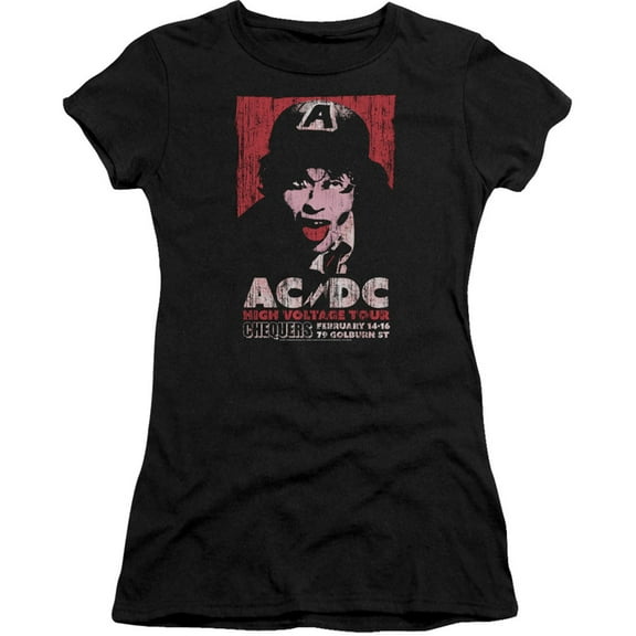 AC/DC High Voltage Live 1975 Junior Women's Sheer T-Shirt Black
