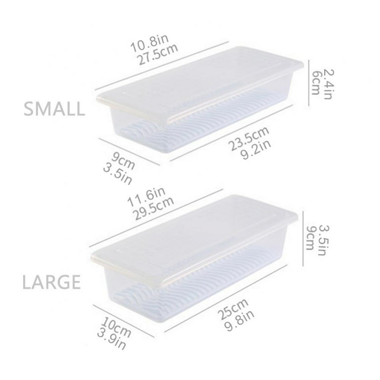 Food Container 4 Compartments Water Draining Plastic Rectangular