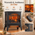 thumbnail image 2 of Fireplace Heaters for Inside, Seizeen 1500W Portable Space Heater, 18'' Electric Heater with Remote Control, 64F to 82F Temperatur Adjustable, Shutoff Safety Protection for Home Room, 2 of 9