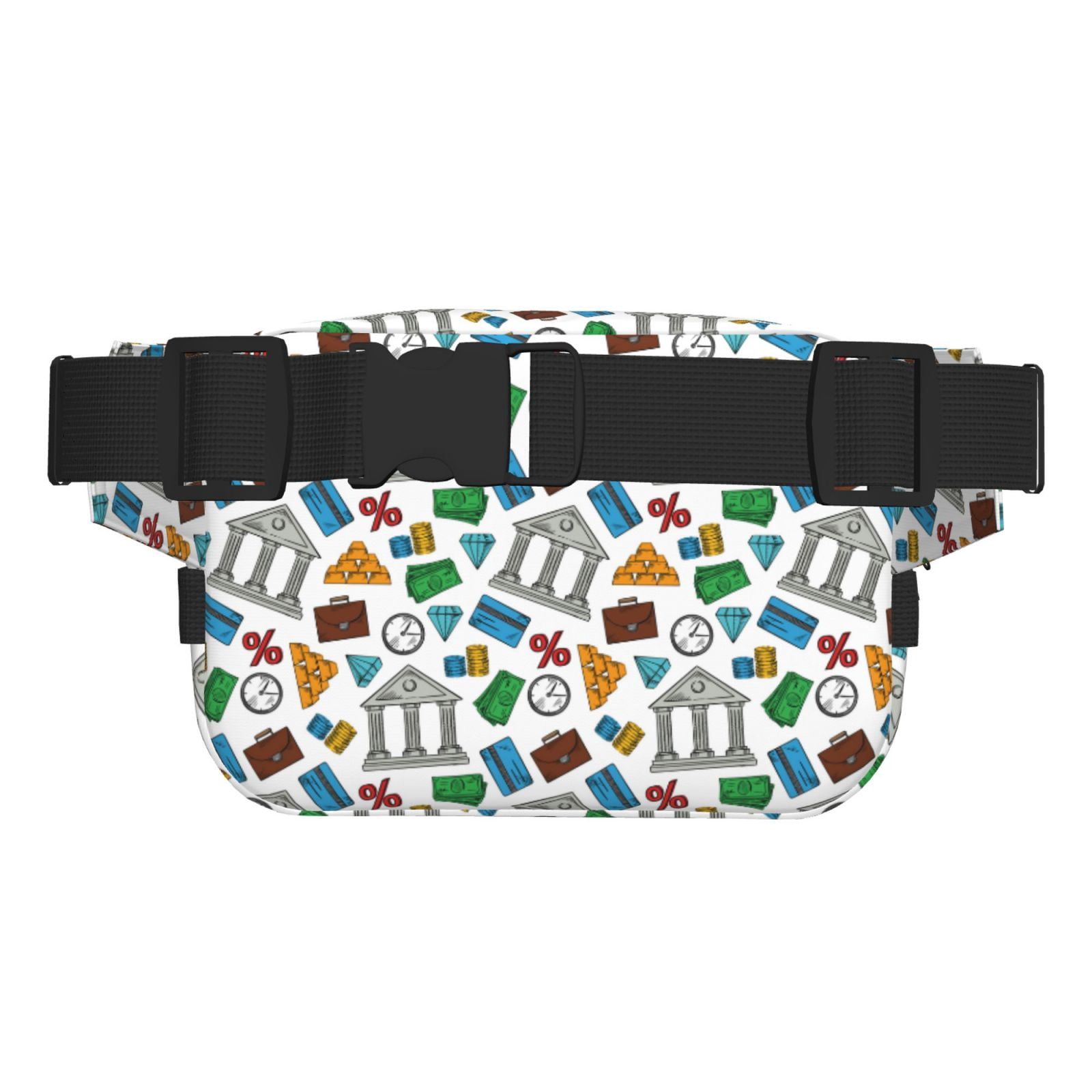 Picia Art Of Livings Print Square Double-Layer Waist Bag Mini Adjustable Waist Belt Bag Exercise Running Travel Hiking