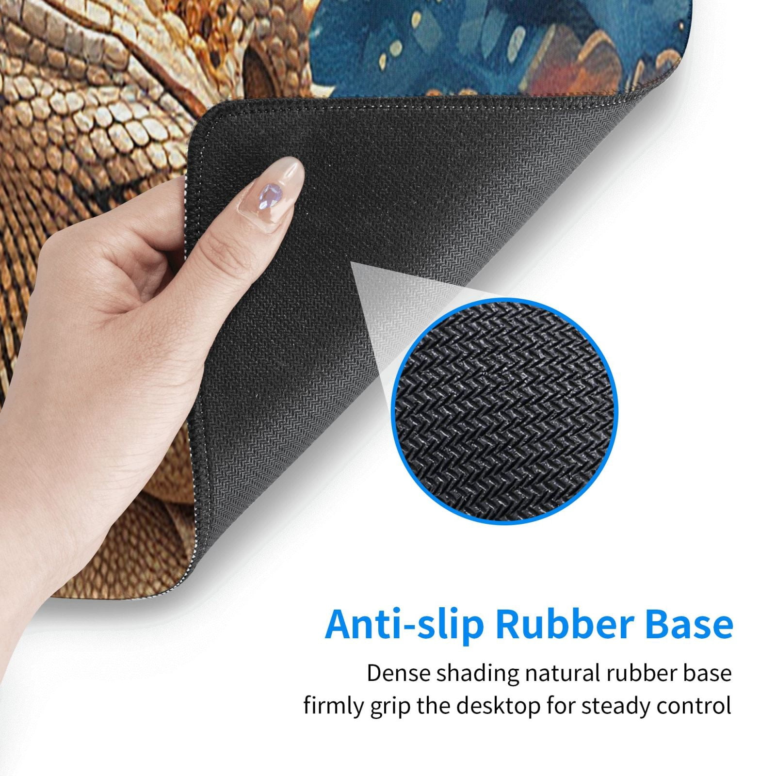 Bearded Dragon Lizards Retro Starry Mouse Pad Extended Large Gaming Mousepad Non-Slip Rubber Big Keyboard Desk Mat 31.5 X 11.8 Inch
