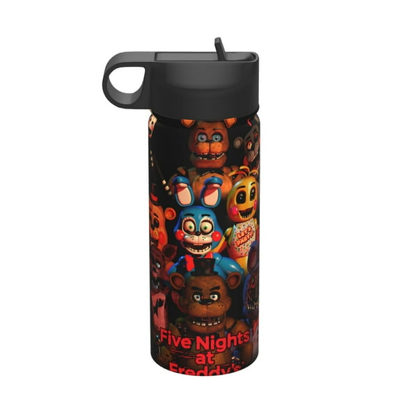 Five Nights At Freddy's 18 oz Tumbler with Straw and Lid, Travel Cup for Car,Stainless Steel Tumblers Keeps Drinks Cold & Hot,Birthday Gifts for Movie Lover