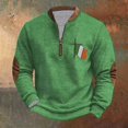 thumbnail image 4 of Panties for Women St Patricks Day Shamrock Patch Chest Print 1/4 Zip Sweatshirt XL Multicolor, 4 of 5