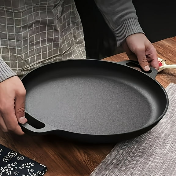 Cast Iron Multi-Function Griddle Skillet | Non-Stick Pan for Pizza, BBQ, Pancakes | Compatible with All Stovetops | Ideal for Home Kitchen & Outdoor Cooking
