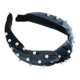 thumbnail image 5 of Unique Bargains 1 pieza Bling Twisted Faux Pearl Velvet Headwear Headwear Hairband para mujer azul 1.2 pulgadas de ancho, 5 of 7