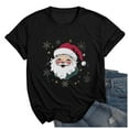 thumbnail image 4 of Christmas T Shirt for Women Xmas Satan Claus Print Short Sleeve Crew Neck Basic Tees Funny Gifts Holiday Casual Blouses, 4 of 4
