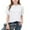 White, variant on hoksml Cotton Round Neck Ruffle Sleeve Tops for Girls, Causal Summer Tee Shirt, Solid Color Basic Cute Blouse