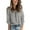 Grey, variant on Duoif Sweaters for Women Trendy Women Round Neck Long Sleeve Knit Sweater Solid Color Loose Pullover Hollow Sweater Women's Sweaters Womens Tops Blue L