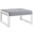 thumbnail image 1 of Modway Fortuna Ottomane de Patio Moderne en Aluminium, Fini Blanc/gris, 1 of 3