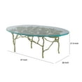 thumbnail image 5 of 47 Inch Artisanal Coffee Table with Metal Frame, Oval Clear Glass Top, Gold- Saltoro Sherpi, 5 of 5