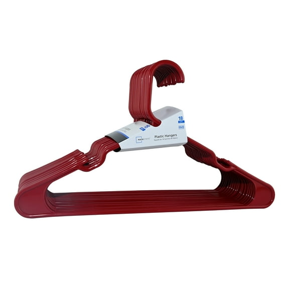 Mainstays Collegiate Clothing Hangers for Everyday Use, Red Sedona, 18 Count