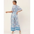 thumbnail image 4 of Moomaya Women's Printed Jumpsuit, V-Neck Sleeveless Wide Leg Loose Boho Style Jumpsuits, 4 of 9