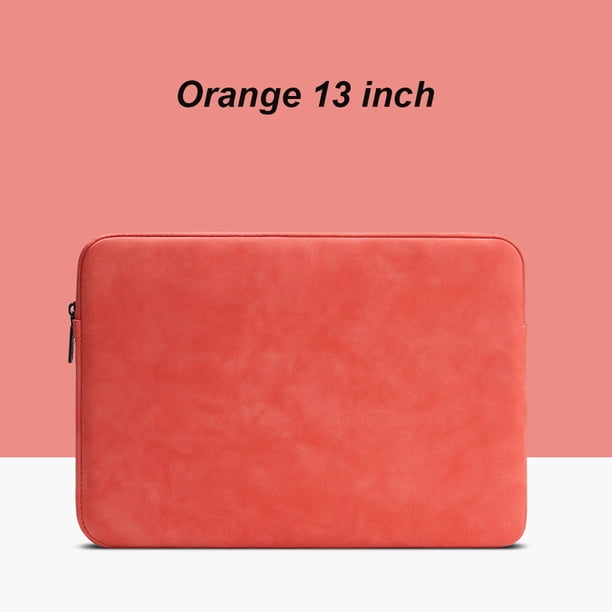 Funda para computadora portátil de cuero, impermeable, bolsa para computadora portátil, cremallera, funda para computadora a prueba de golpes, naranja, 13 pulgadas Vogacara EL002886-19