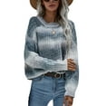 thumbnail image 1 of Mialoley Automne Hiver Arc-en-Ciel Tricotés Chandails Femmes Col Rond Pull-Overs Mode Couleur Bloc Cravate Teinture Imprimer Pulls Lâches, 1 of 6
