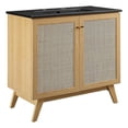 thumbnail image 3 of Modway Soma 36" Modern Wood Bathroom Vanity with Adjustable Shelf in Oak/Black, 3 of 16