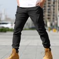thumbnail image 2 of Admvng Cargo Pants Men Casual Sports Outdoor Water-Resistant Lightweight Stretch Cargo Pants Elastic Waist Work Hiking Pants Men S-3XL, 2 of 6