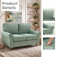 thumbnail image 4 of Bonzy Home 2-Pack 57'' Loveseat Sofa, 2-Seater Couch for Living Room, Comfy Upholstered Sofa Couch for Small Space, Apartment, Office, Green, 4 of 8