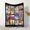 thumbnail image 3 of Custom Photo Collage Blanket for Family, Customized Bed Blanket with 10 Pictures & Text for Best Friends Kids Personalized Your Own Photos on Throw Blanket for Birthday Memorial Gifts A Blankets, 3 of 5