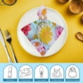 thumbnail image 6 of PHYHOO Easter Cloth Napkins Spring Beverage Cloth Napkins Floral Decorated Eggs Cocktail Napkins Luncheon Napkins for Holiday Party Dinner 4 PCS, 6 of 7