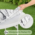 44 Inch White with Black Round Table Protector for Kitchen, Veins Table ...
