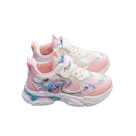 

Gomelly Girls Athletic Shoes Breathable Sport Shoe Mesh Sneakers Slip Resistant Fashion Sneaker Kids Children Trainers Light Pink 11C
