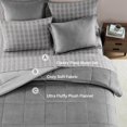 thumbnail image 3 of King Size Comforter Set Bed in a Bag, Plush Grey Flannel Velvet Comforter Sets 7 Pieces, Soft Warm Bedding Set with Comforter, Fitted&Flat Sheets, Pillowcases&Shams, 3 of 12