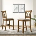 thumbnail image 2 of Roundhill Furniture Windvale Fabric Seat Counter Dining Chair Brown (Set of 2), 2 of 5