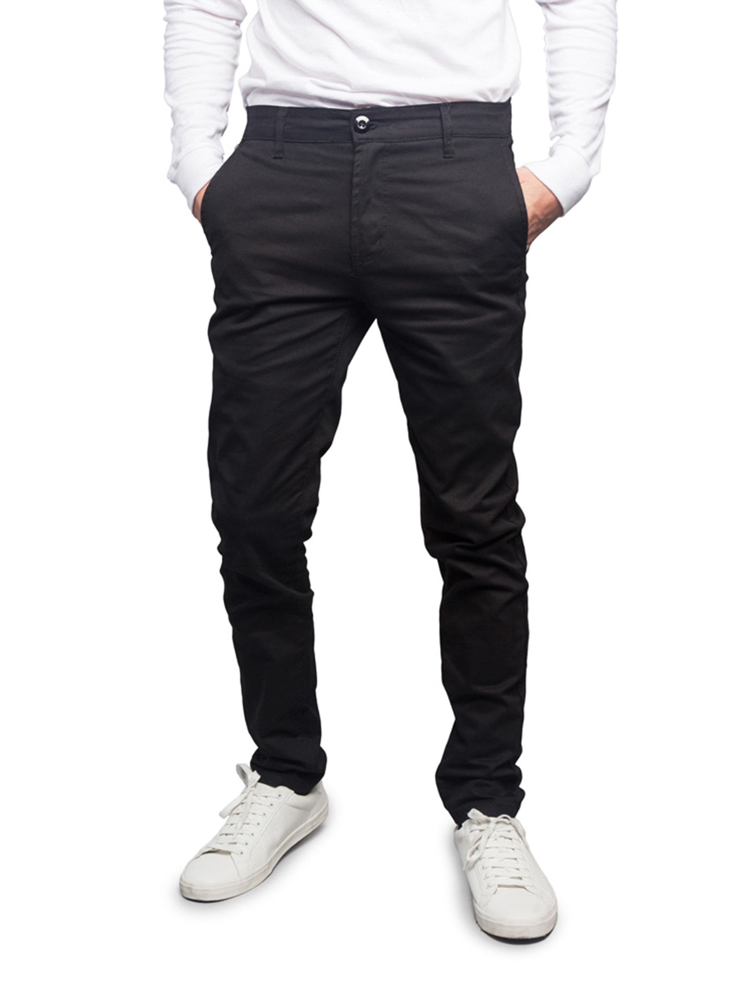 Victorious Men's Basic Trousers Casual Slim Fit Pants 