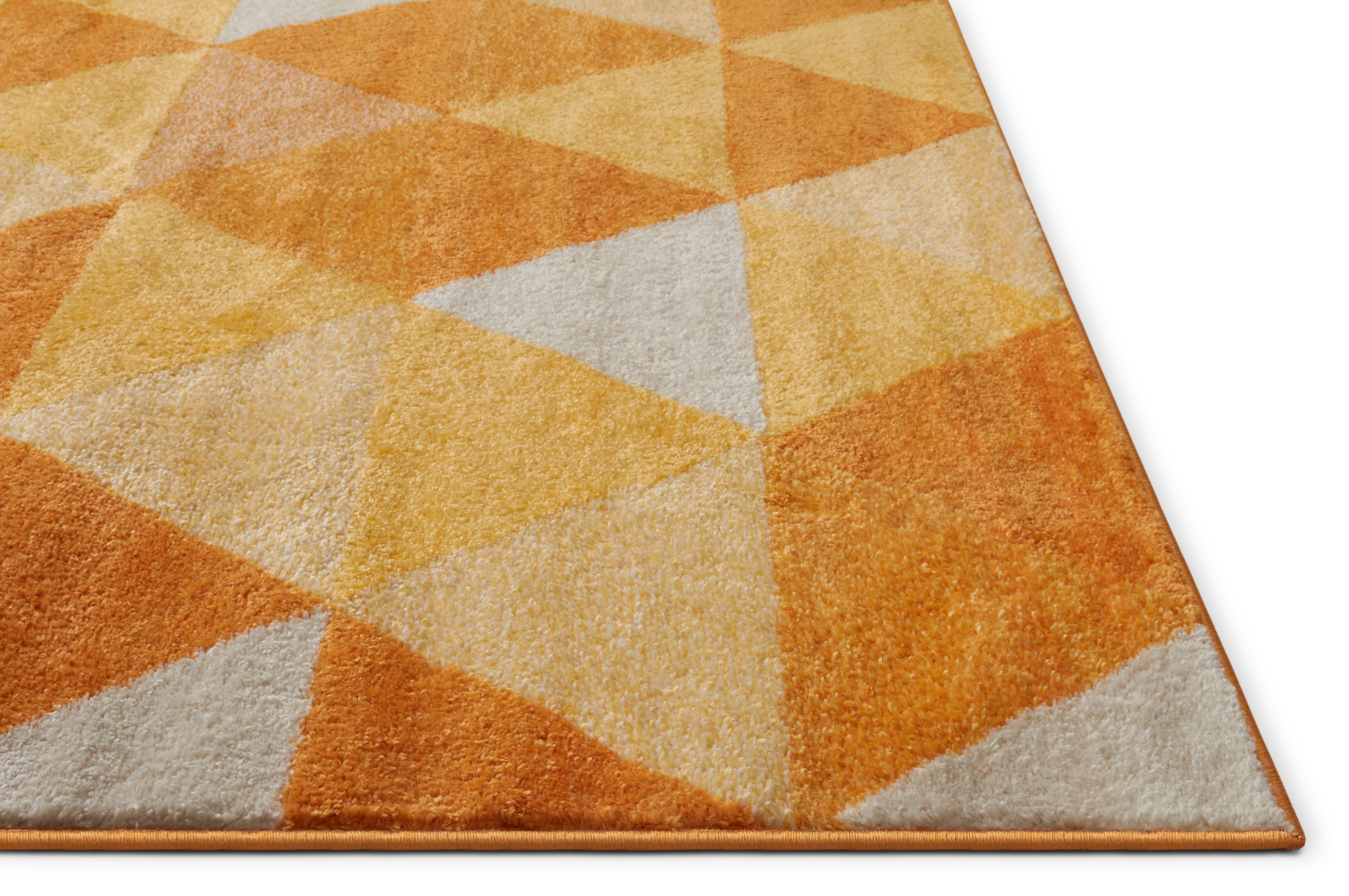 Well Woven Mystic Alvin Mid-Century Modern Geometric Orange 3'11" x 5'3" Area Rug