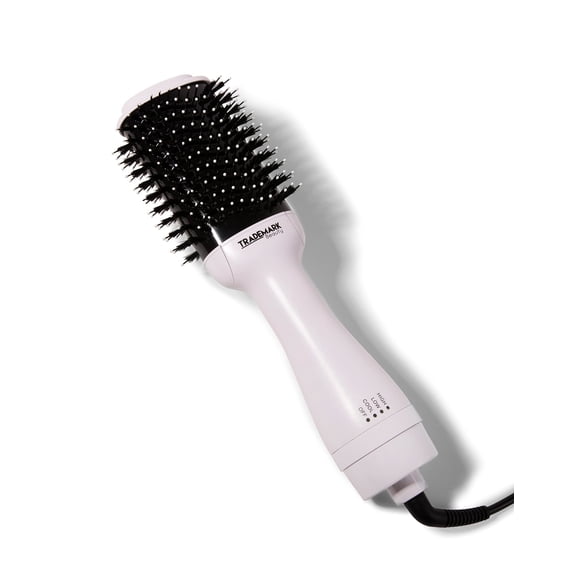Trademark Beauty Cepillo secador de pelo en un cepillo secador Cabello húmedo y seco Iones antiencrespamiento Suaviza Cerámica Crea volumen Todo tipo de cabello - Blanco