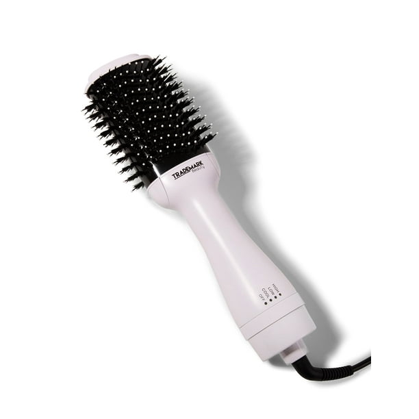 Trademark Beauty Cepillo secador de pelo en un cepillo secador Cabello húmedo y seco Iones antiencrespamiento Suaviza Cerámica Crea volumen Todo tipo de cabello - Blanco