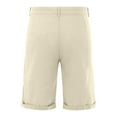thumbnail image 4 of Bcfgryg Summer Cotton Linen Shorts For Men Solid Color Casual Drawstring Waist Lightweight Breathable Knee Length Cargo Shorts Men Light Yellow M, 4 of 4