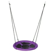 ZENSTYLE 40" Saucer Swing 360 Rotate Adjustable Hanging Ropes Outdoor Web Swing Tree Swing for Kids, Teens (Purple)