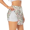 thumbnail image 3 of Lsque Rose Flowers Printed Women's Running Shorts with Liner Pockets,Elastic Quick Dry Workout Athletic Gym Yoga Shorts,Womens High Waist Shorts-Small, 3 of 9
