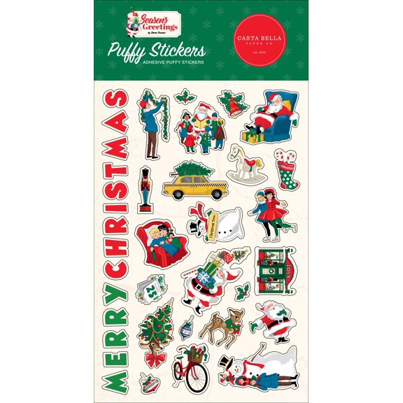 Carta Bella Puffy Stickers-Season's Greetings