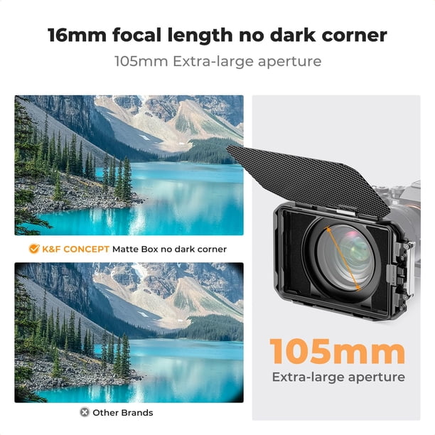K&F CONCEPT Matte Box, DSLR Camera Matte Box with Carbon Fiber Top