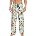 thumbnail image 2 of Picia Flowers Butterfly Mens Soft Woven Cotton Elastic Waistband Sleep Pajama Pant Lounge Sleep Pant With Pockets And Drawstring-XX-Large, 2 of 9