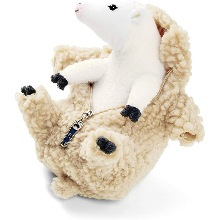 Educational Shaved Wool Sheep Plush Toy Kawaii Lamb with Removable Clothes  Plushie