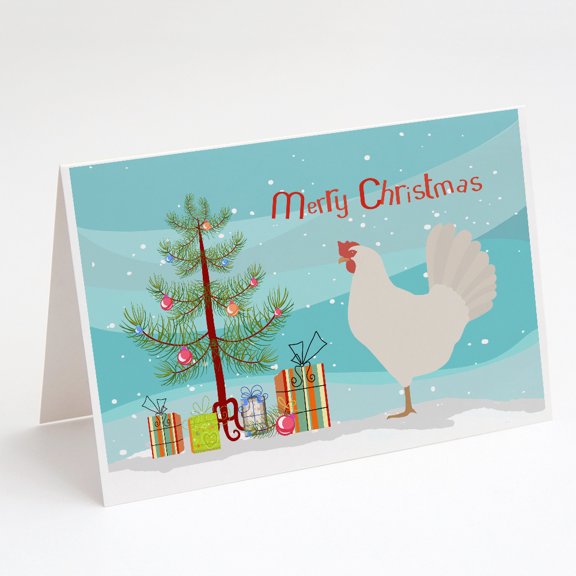 Leghorn Chicken Christmas Greeting Cards and Envelopes Pack of 8