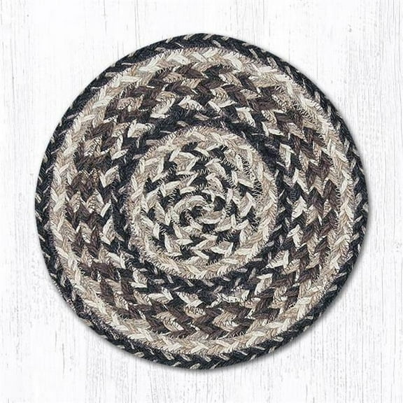 Capitol Importing 46-993 Black Plus Tan Miniature Swatch Round Rug, 10 in.