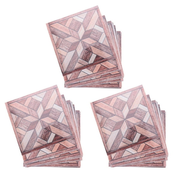 60Pcs Wood Grain Pattern Tile Sticker Self Adhesive Tiles Art Diagonal 3D Floor Sticker for Bathroom Kitchen Decor