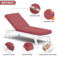 thumbnail image 4 of Pakunoda Chaise Lounge Cushions Set of 2, 72" x 21" x 4" Outdoor High-Density Foam Patio Furniture Lounger Replacement Cushions with Zipper Ties Water-Resistant for Pool, Fuchsiared, 4 of 7