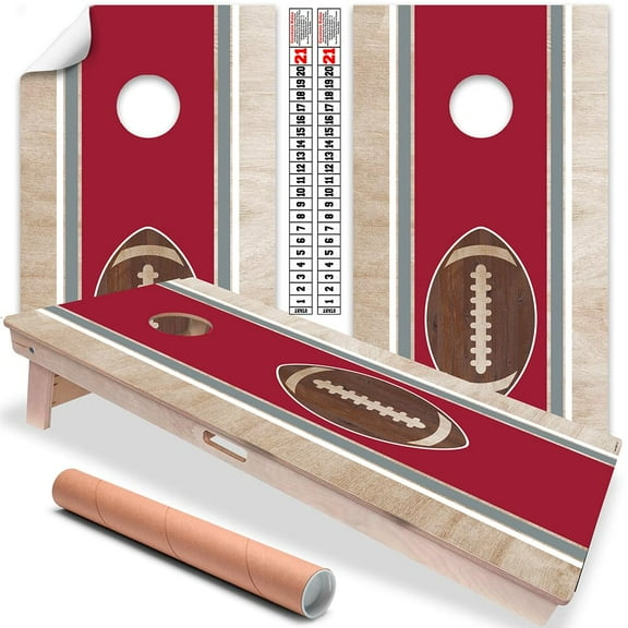 Cornhole Board Wraps and Decal for Board Set of 2 Skins Professional Vinyl Covers Sticker-Crimson and White Tuscaloosa, Alabama Football Tailgating Cornhole Wrap Stickers Cornhole Skins Cornhole Wrap
