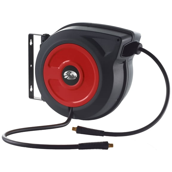 Gates 91068 Multi-functional Retractable Air Hose Reel & 3/8 x 50' Air Hose"