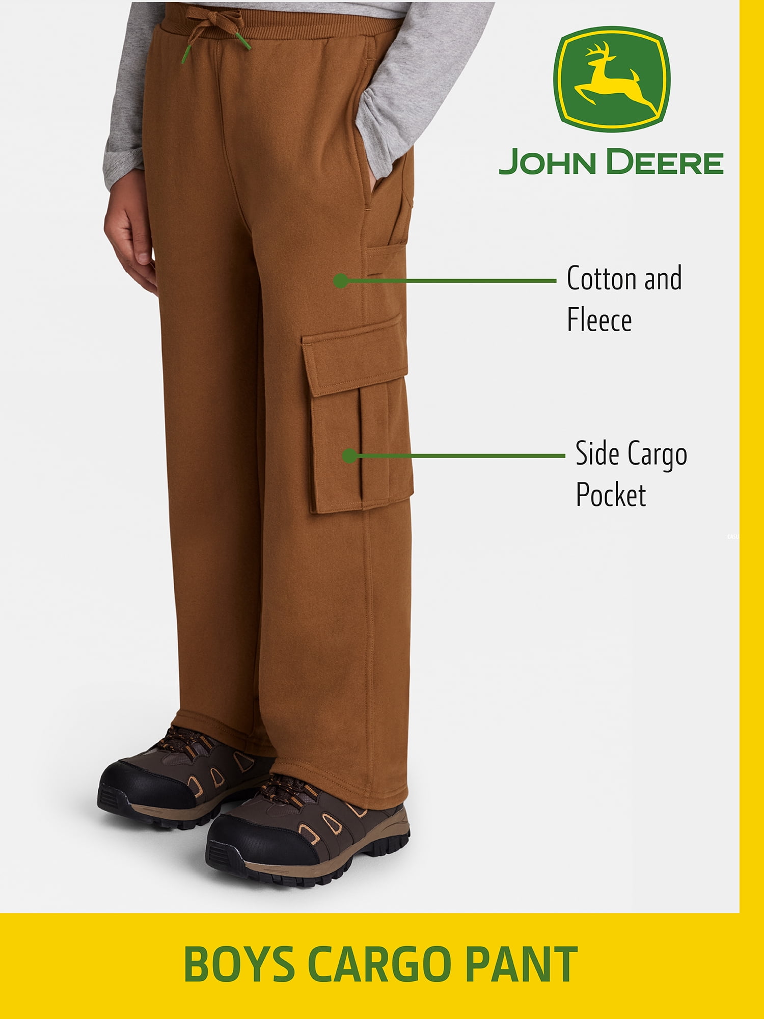 John Deere Boy's Fleece Cargo Pant, Sizes 4 - 18