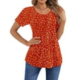 thumbnail image 3 of Fantaslook Blouses for Women Pleated Short Sleeve Tunic Tops Dressy Casual Summer Shirts, 3 of 9
