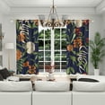 thumbnail image 5 of Lfeey Floral Leaf Blackout Curtains, Room Darkening Grommet Curtains, Dark Blue, 42x63 inches, Set of 2, 5 of 5